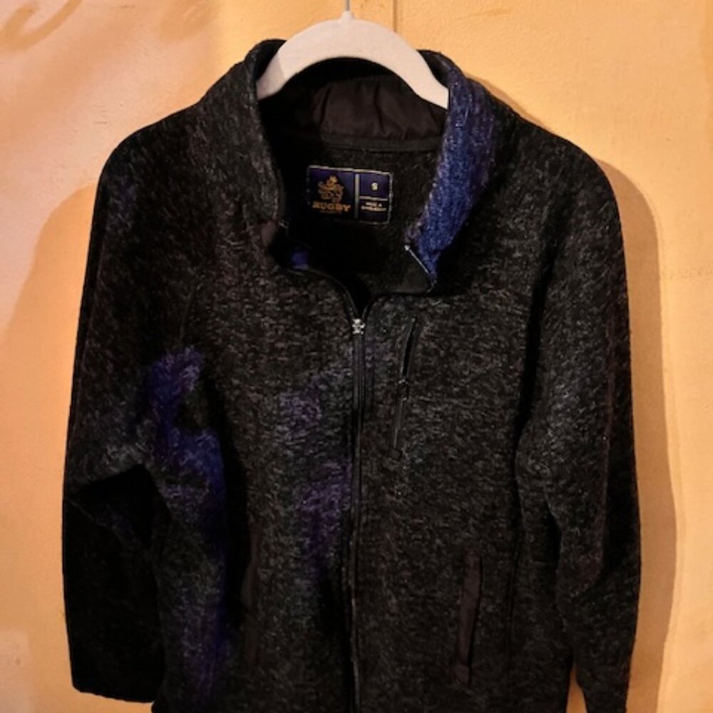 Rugby Mens Black Grey Jacket, Excellent Condition, size Small